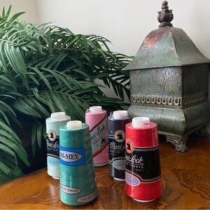 Maxi Lock All Purpose Serger Cone Thread Bundle of 4 and 1 AM-MEX 3000 yds